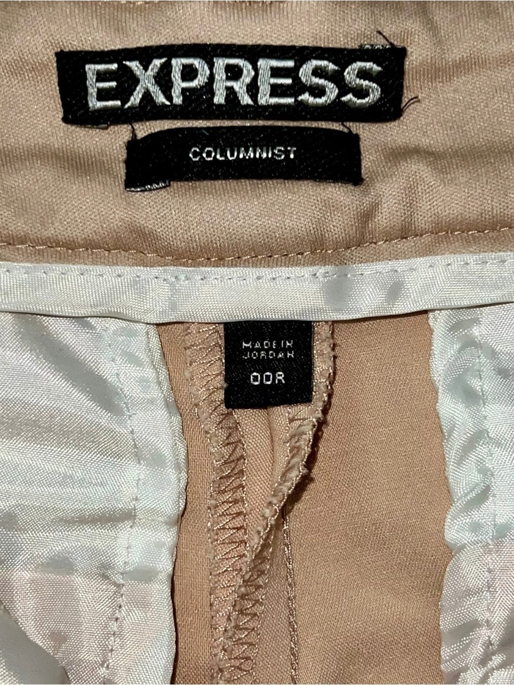 Express Columnist Beige Dress Pants Size 00R - Picture 3 of 5